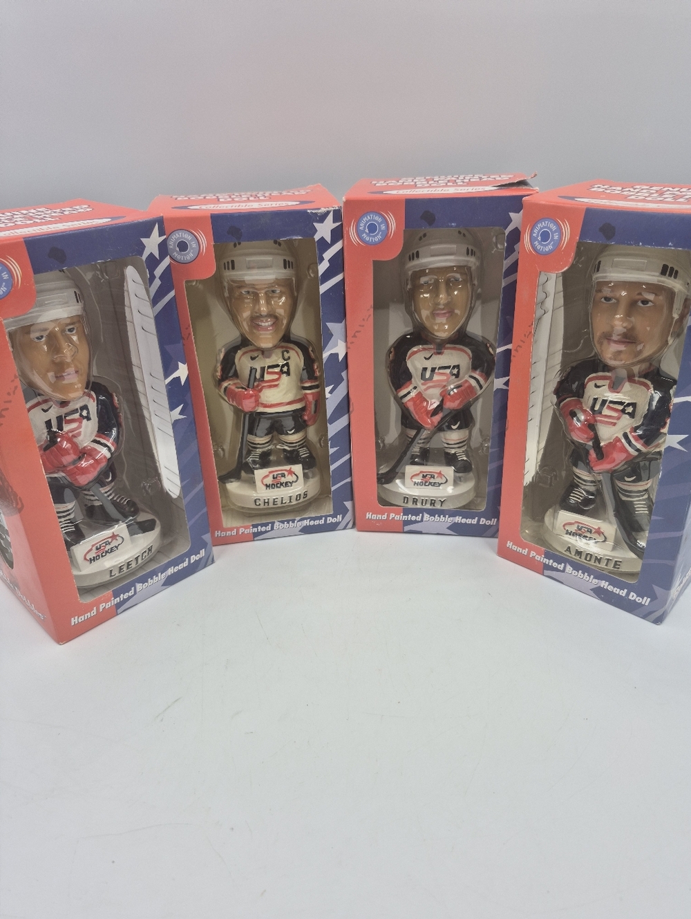 collection of vintage "Bobble Dobbles" Team USA Hockey.